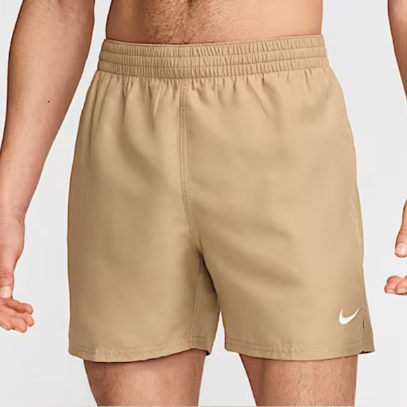Nike Swim Breaker Men's 5” Volley Shorts Large Tan Khaki Brief NEW - Picture 1 of 4
